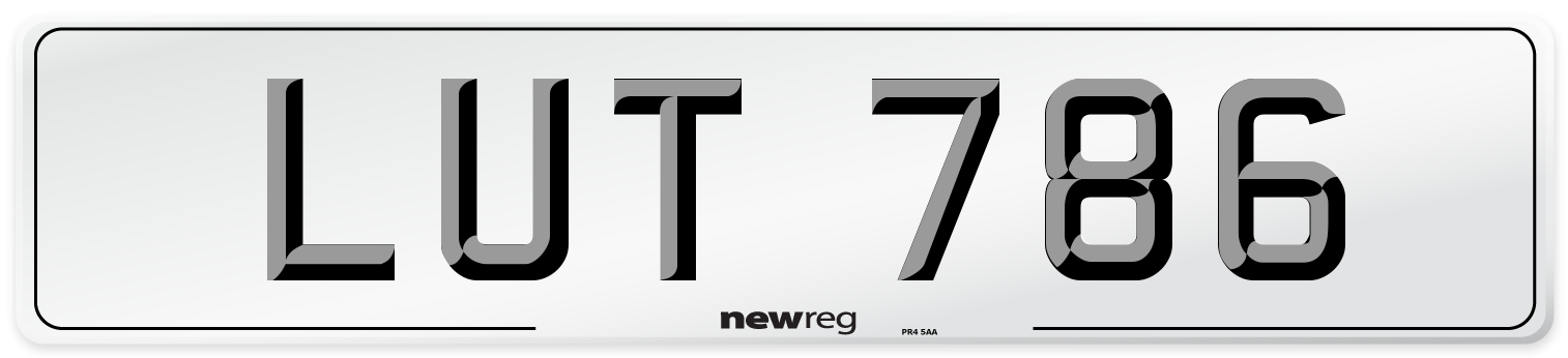 LUT 786 Number Plate from New Reg